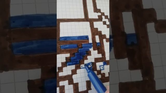 нарисовала майнкрафт Стив по клеточкам. Steve Minecraft ✏️☺️ смотреть онлайн