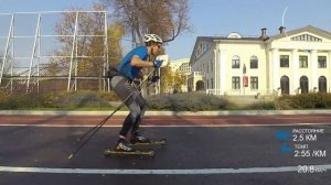 Лыжероллеры. Проверка работы корпуса, палок, выпрямления.