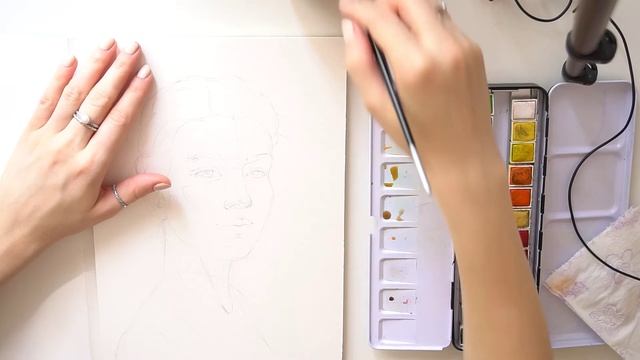 ВИДЕО УРОК  по акварели. Как научится рисовать? Портрет акварелью