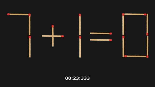 Передвиньте всего 1 спичку, чтобы равенство стало верны! Головоломки со спичками! 7+1=0 смотреть онлайн