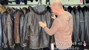 Куртка М 65 из кожи буйвола зимняя с капюшоном