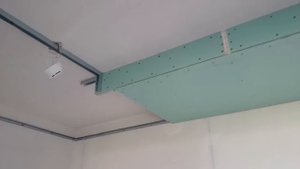 потолок из гипсокартона #25 RGB подсветка натяжного потолка и прямые короба. Drywall ceiling.