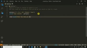 Tuple - Search Item | Python | Coding