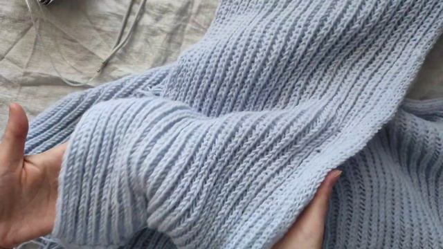 Шарф английской резинкой из Alize Superlana Klasik