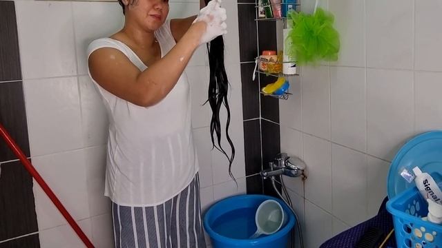 Weekend routine wash of my long  hair? ✨? смотреть онлайн
