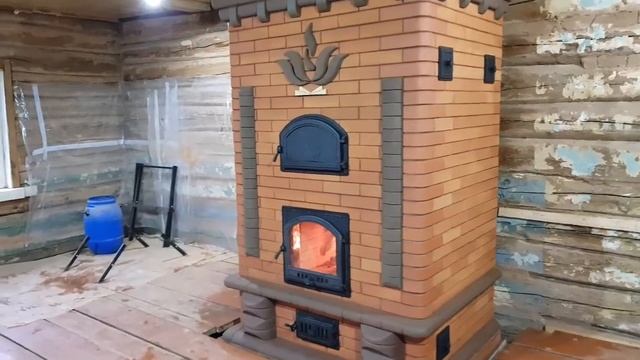 Каминопечь из Витебского кирпича с хлебной камерой