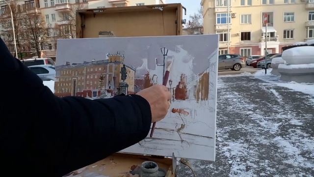 КЕМЕРОВО. ПЛОЩАДЬ ПУШКИНА.?Художник из КУЗБАССА Вячеслав Карин.??