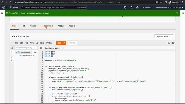 AWS WebSocket API (Real-time chat application using python) смотреть онлайн