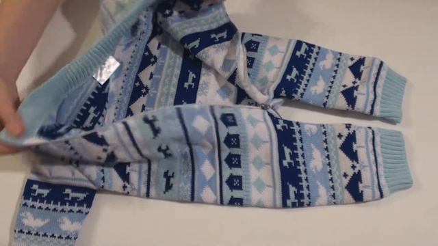 Комбинезон вязанный Скандинавия, на молнии, синий смотреть онлайн