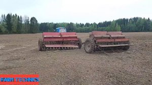 Трактора в поле. Посев. Культивация. Дискование.