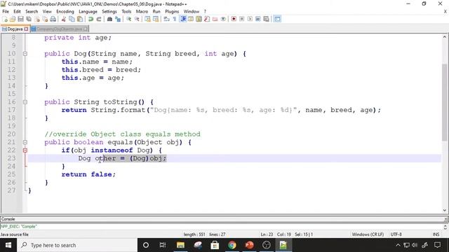 Java 1 Online, [5.06] Conditionals and Loops: Comparing Objects смотреть онлайн