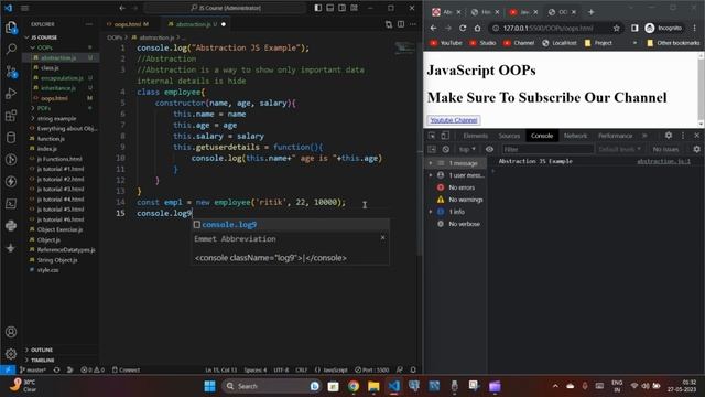 Abstraction: JS OOP |   Hide Implementation | JavaScript Tutorial 2023 Hindi #20 | Mohit Prajapat