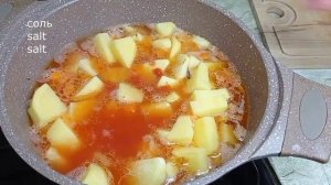 Тушёная картошка БЕЗ МЯСА ///STEWED POTATOES/ կարտոֆիլով ? համեղ ուտեստ ( առանց մսի)
