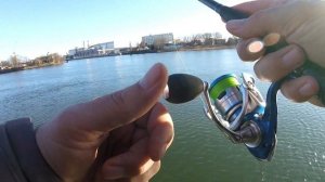 Клёв на каждом забросе. Со спиннингом по  набережной Ростова на Дону зимой.