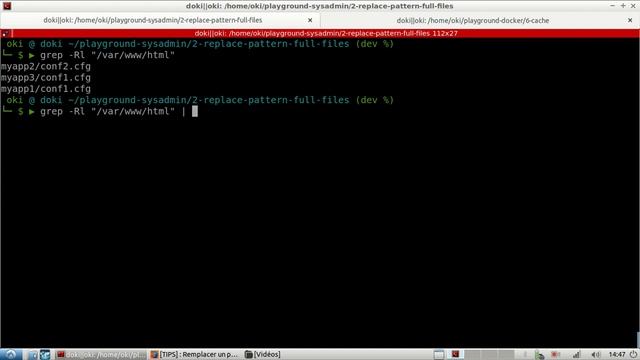 Sysadmin - 2. Modifier une expression/pattern dans plusieurs fichiers (grep + sed) | tutos fr смотреть онлайн