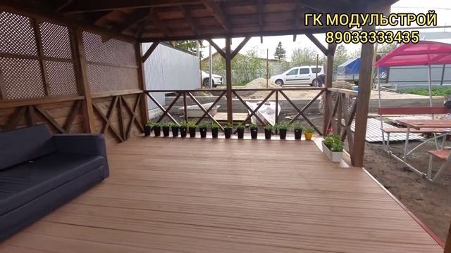 #беседкаподключ #каркаснаябаня #гкмодульстрой Беседка 5х4м г. Самара
