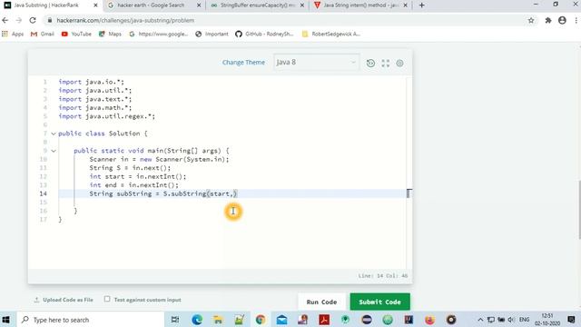 java substring() method смотреть онлайн