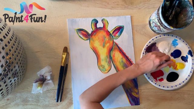 Online Giraffe Tutorial | Using acrylic paints смотреть онлайн