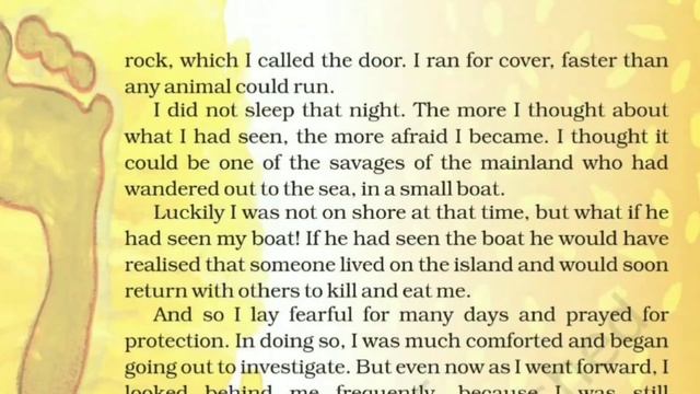 class 5 English Robinson crusoe discovers a footprint explanation हिन्दी में смотреть онлайн