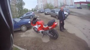 Пьяное быдло против мотоциклиста.