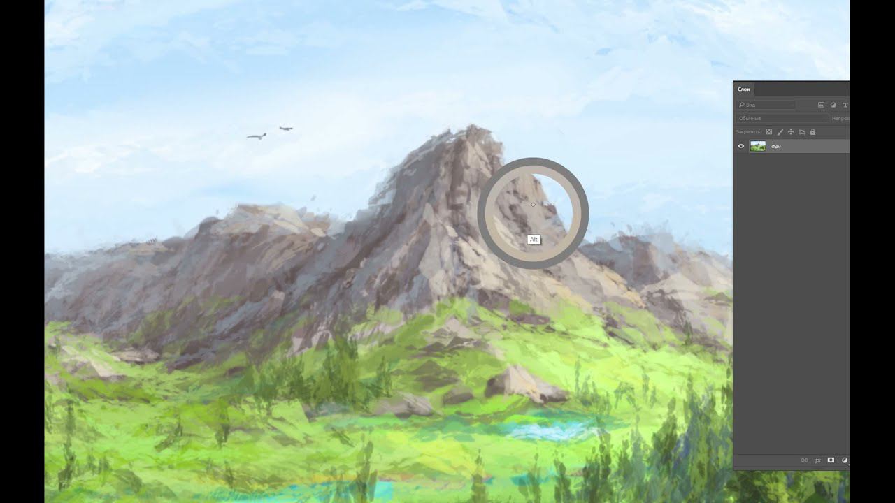 Как нарисовать пейзаж в фотошопе, цифровая живопись (Digital Painting / Photoshop)