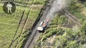 Точное попадание и уничтожение БМП ВСУ в районе Курянска/Strike and destruction of the AFU BMP