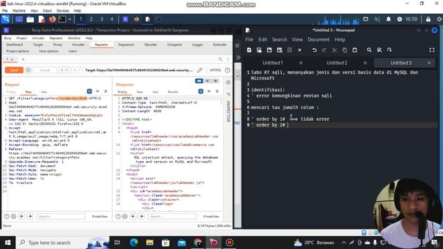 labs #7 SQL injection attack, querying the database type and version on MySQL and Microsoft смотреть онлайн