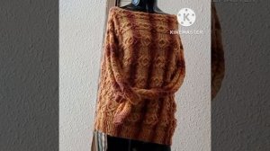 Джемпер в технике поперечное вязание спицами/Джемпер Осень/ экспресс мк