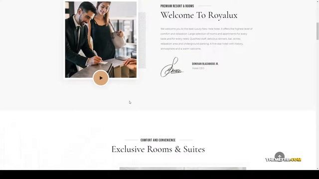 Royalux - Hotel Booking WordPress Theme hostel resort Easy Create Website смотреть онлайн