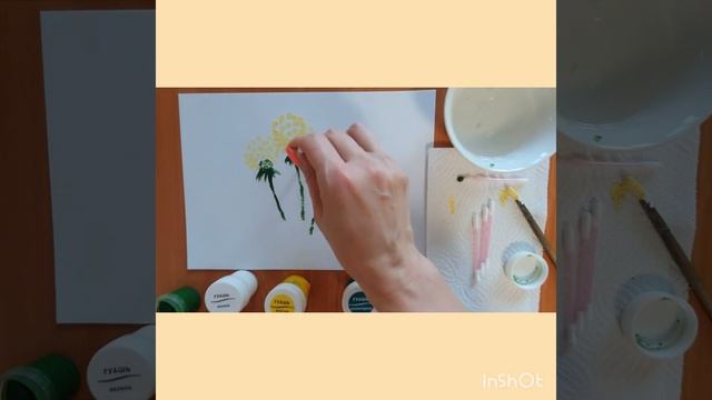 Рисование в технике штамп Одуванчики смотреть онлайн