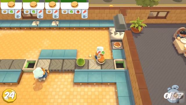 Overcooked!  Nivel 2 - 4   Estrellas  Gameplay
