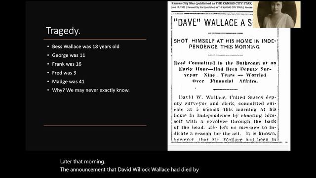 Elizabeth Wallace Truman, Her Times and Her Family  |  Community Programming