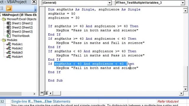 If..Then..Else Statements in Excel VBA to Test Multiple Variables, use NOT Operator in IF Statement