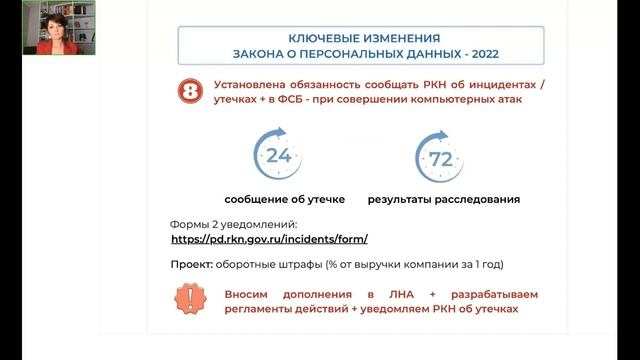 Вебинар Персональные данные: изменения 2022 - 2023