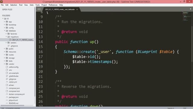 15 Create Table in Laravel With Migration