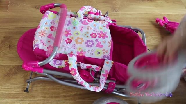 Baby Dolls Pushchair Stroller and Pram Unboxing Set Up & Play with Baby Born Baby Annabell смотреть онлайн
