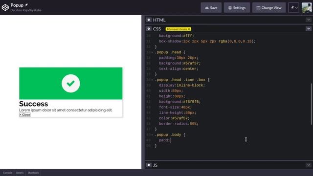 Create Animated Popup Box using HTML, CSS & JavaScript