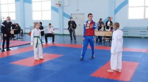 Турнир по каратэ шотокан. Сёбу-санбон кумитэ.Девочки 8-9лет.