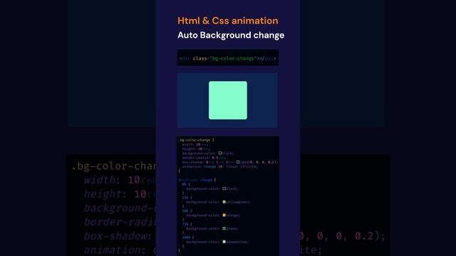 Background Color change animation using Html and Css #html #css #animation