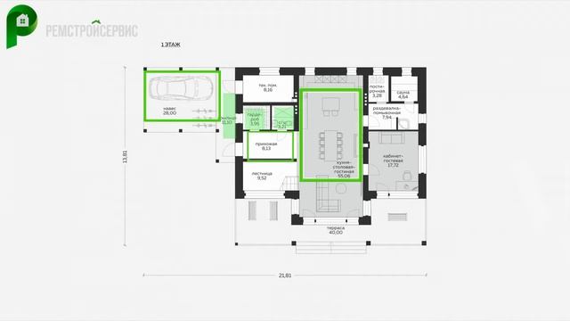 Проект дома в современном стиле. Дом с сауной, террасой и балконами. Архион М-345 смотреть онлайн