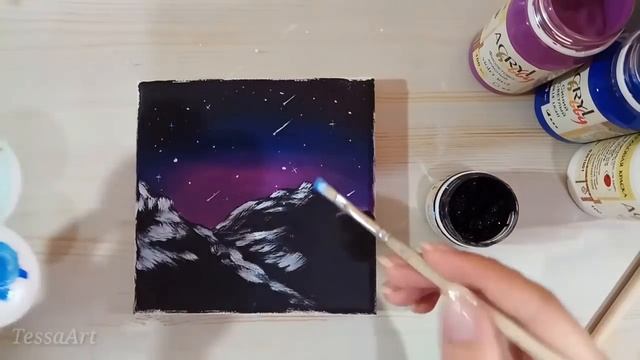 Шкатулка «Ночное небо». Мастер класс от Тессы Арт. Простая роспись шкатулки