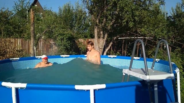 каркасный бассейн INTEX  не чистим , купаемся так!  #лето  #как #каркасный_бассейн