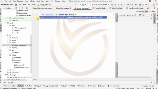 Kotlin Tutorial: Popup Menu Kotlin Android Studio | #learnvibes #androiddevelopment #androidstudio