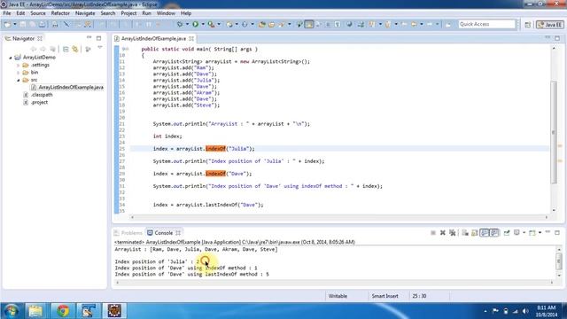 How to check the Index Position of the Object in the ArrayList? | Java Collection Framework