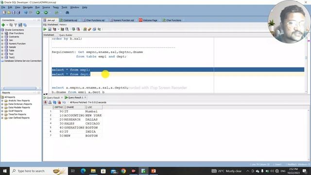 Join in Oracle PL/SQL 1 | Join in SQL