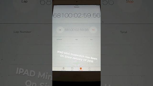 IPAD Mini Stopwatch Has Been On Since January Of 2016 #stopwatch #ipad #ipadmini