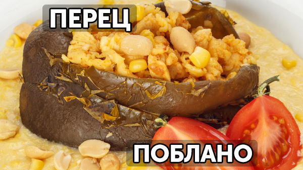 Фаршированный перец поблано с чили и кукурузным кремом