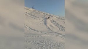 Сноубайк, раскатываем свежий пухлый снег в горах Хараелах. #snowbike #сноубайк #платопуторана