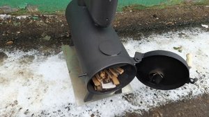 Печь с теплообменником - дожигателем. Обзор. Первый запуск. Garage Oven.