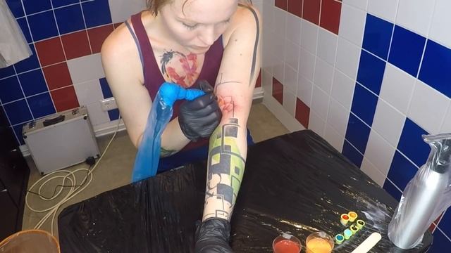 Ink Bird Tattoo // Motivated - Self Tattoo - Dotwork - Color - Flower - DIY - Tattoo смотреть онлайн